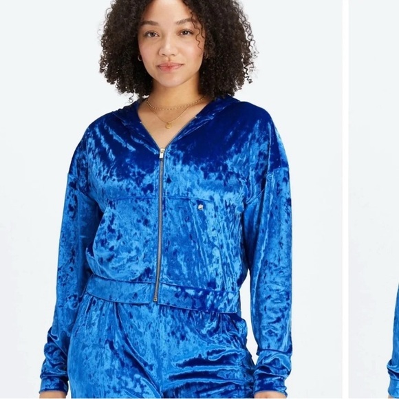 FABLETICS Crushed Velour Zip Up Hoodie Size M - Picture 2 of 13